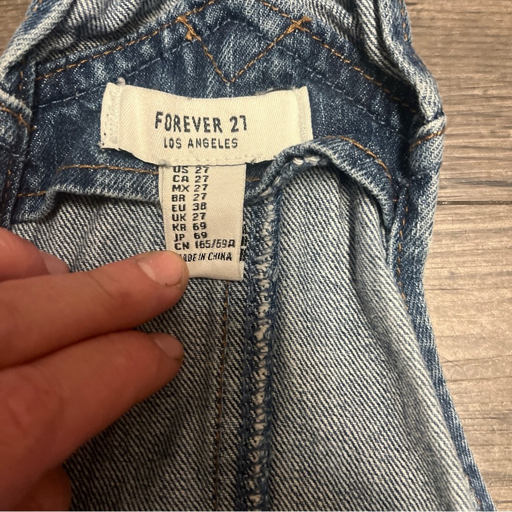 Forever 21 Light Blue Denim Overall Top - Picture 3 of 5